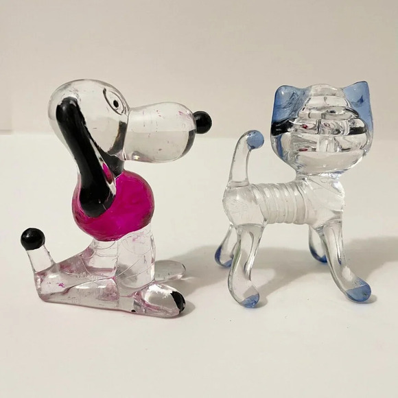 Vintage 1970s Decorative Crystal Pets Plastic Animal 6 Figurines Hong Kong - Picture 5 of 16